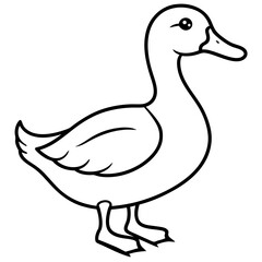 Minimal Duck Outline Artwork