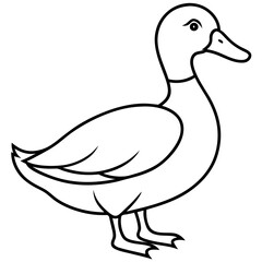 Minimal Duck Outline Artwork