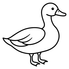 Minimal Duck Outline Artwork