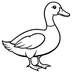 Minimal Duck Outline Artwork