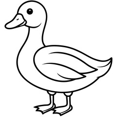 Minimal Duck Outline Artwork