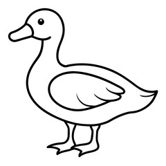 Minimal Duck Outline Artwork