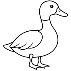 Minimal Duck Outline Artwork