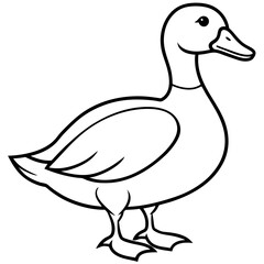 Minimal Duck Outline Artwork