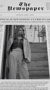 Newspaper Mocap Template for Vertical Social Media