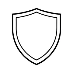 Shield Outline Icon Vector Illustration Solid and Simple