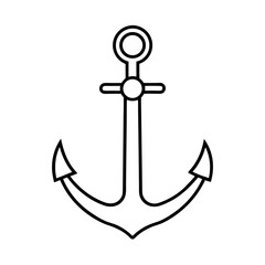 Anchor Outline Icon Vector Illustration Strong and Clean