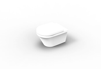 toilet set close top view with shadow 3d render