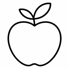 Delicious apple line art icon for apps and websites