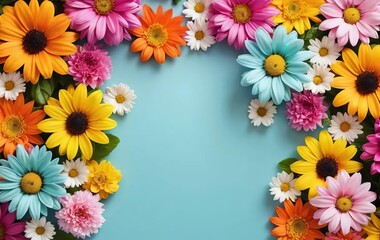 A wallpaper with vibrant, colorful flowers