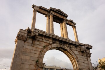 Arch of Hadrian, architectural part of Hadrians Gate in Athens, Greece