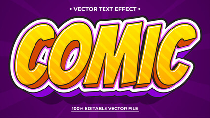 3D fun yellow purple text effect Outlined Comic graphic style on abstract purple background