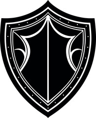 Shield Icon in Black Silhouette | Security Vector Graphic
