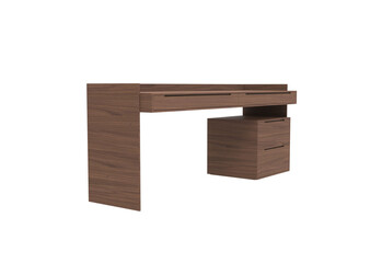 wooden table angle view without shadow 3d render