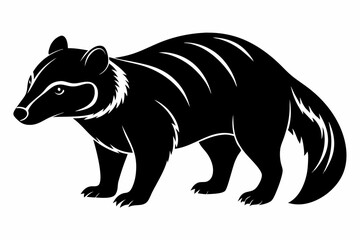 Fototapeta premium binturong sihouette black vector