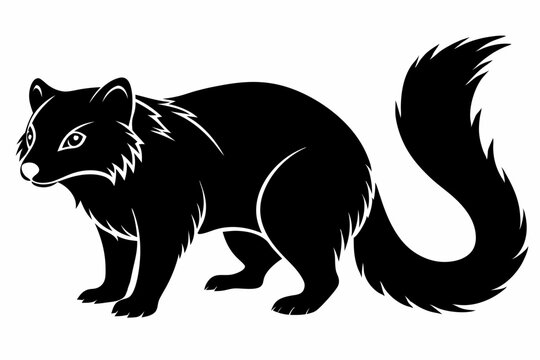 binturong sihouette black vector
