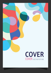 Colorful abstract organic shapes composition background for book cover, presentation, flyer, poster