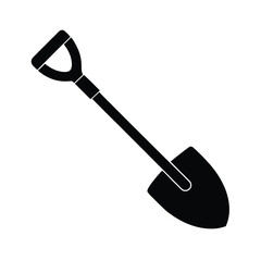 Shovel Stencil Icon Vector Illustration