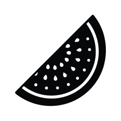 Watermelon Slice Stencil Icon Vector Illustration