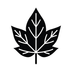 Autumn Leaf Stencil Icon Vector Illustration