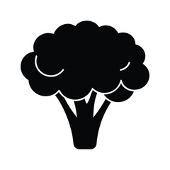 Broccoli Stencil Icon Vector Illustration