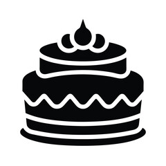 Cake Stencil Icon Vector Illustration
