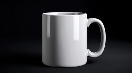 Obraz premium Empty white mug on dark background