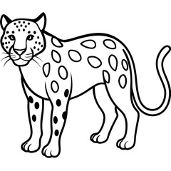 Modern Jaguar Silhouette in Line Art