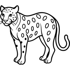 Modern Jaguar Silhouette in Line Art