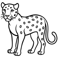 Modern Jaguar Silhouette in Line Art