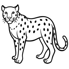 Modern Jaguar Silhouette in Line Art