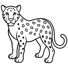 Modern Jaguar Silhouette in Line Art