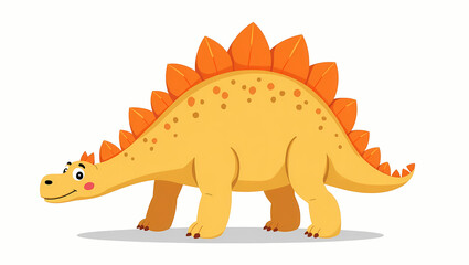 Naklejka premium Stegosaurus Illustration: A vibrant cartoon depiction of a Stegosaurus, a majestic dinosaur known for its iconic plates and spikes.