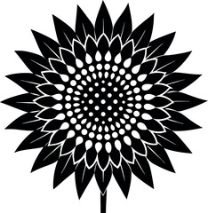 Sunflower Black Silhouette Icon | Vector for Floral Patterns and Nature Graphics