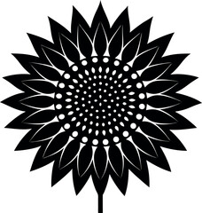 Sunflower Black Silhouette Icon | Vector for Floral Patterns and Nature Graphics