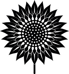 Sunflower Black Silhouette Icon | Vector for Floral Patterns and Nature Graphics