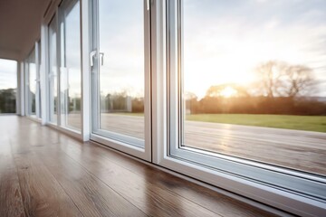 Sunlight Through Modern Glass Windows in Open Room Setting