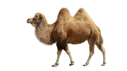 A standing camel showcasing its distinctive humps.