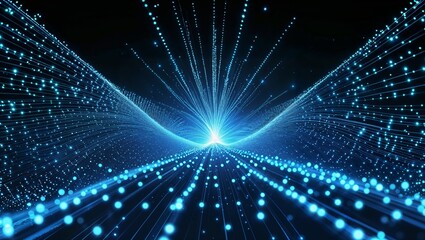 Futuristic Particle Matrix Grid Background