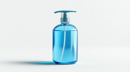 Hand sanitizer dispenser depicted as a key protective measure against COVID-19, isolated on a white background