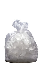 Plastic waste in a garbage bag ready for disposal.