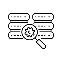database query optimization black line icon for digital and print projects.