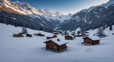 Fototapeta premium Alpine Dawn's Embrace AI Generated