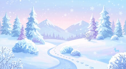 Winter's Gentle Embrace AI Generated