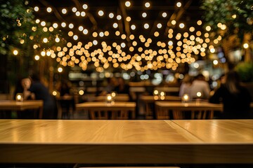 Restaurant ambiance at night