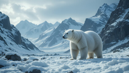 polar bear in the snow 4k pc wallpaper