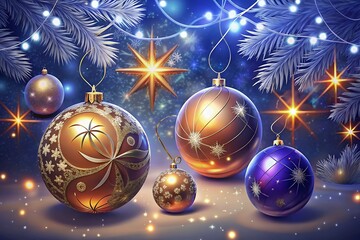 Glittering Christmas Ornaments Festive Baubles & Sparkling Lights