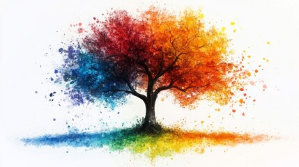 Obraz premium Abstract Colorful Tree Digital Painting