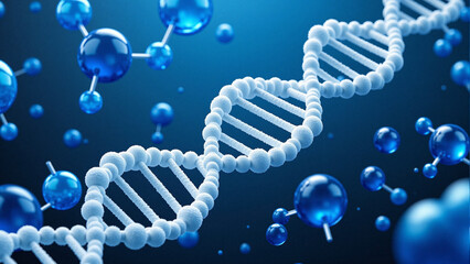 dna strand in blue background