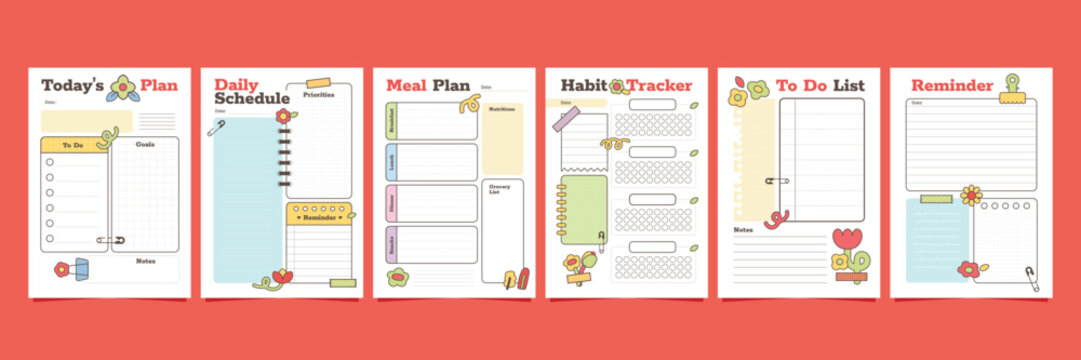 Minimalist Colorful Floral Journal Planner 